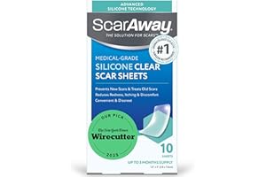 ScarAway Clear Silicone Scar Sheets, White, 10 Count