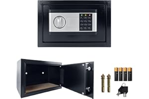JNGLGO Elektronischer Safe Tresor Feuerfest Wasserdicht Möbeltresor Digitaler Tresor Wandtresor mit elektronischem Zahlenschloss & 2 Schlüsseln für Büros Hotels Zuhause 12L - 31 x 20 x 20 cm