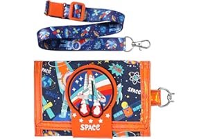 PinkSheep Kids Wallet for Girls Ages 4-18, Trifold Childs Purse with Letters, Novelty Wallet with Lanyard Zippered Coin Pocket Card Holders