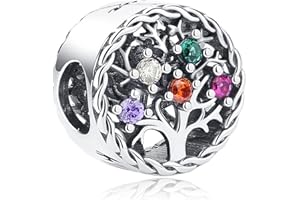 NBSAMENG Arbre de la vie Charme,Bijoux femme,Pendentif Charm,Pendentif avec Breloques,en Argent Sterling 925 avec 5A Zircone,Compatible pour Pandora & Européen Bracelets