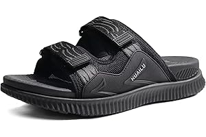 KuaiLu Sandales Hommes Confortable Sport et d'extérieur Orthopedique Plantaire Réglables été Claquettes Marche Léger Antidérapante Plateforme Sandale