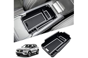 SKTU for 2018-2025 Volvo XC40 Center Console Organizer for 2023 2024 2025 Volvo XC40 Accessories Console Tray 2024 2025 XC40 Insert ABS Black Materials Tray XC40 Glove Secondary Storage Box (White)