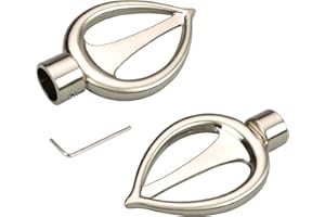 Liedeco Endstück für Gardinenstangen Flamme, Innenlauf, ø 16 mm | 2 Stück | edelstahl-optik