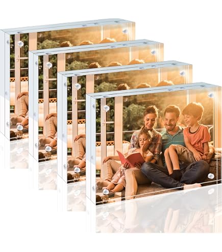 Lot De 3 Cadres Photo Magnétiques Acrylique 8,4 X 5,5 Cm – Double Face Transparent, Pour Mini Photos 3 Pouces, Instax, Polaroid