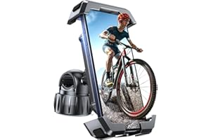 VUP Handyhalterung Fahrrad, Motorrad Handyhalterung Neueste Dreh-Knopf Feste Klammer,360° Drehbar Handyhalter Fahrrad für Roller,Rennrad, Hadyhalterung Kompatibel mit All 4,0"-7,0" Smartphone