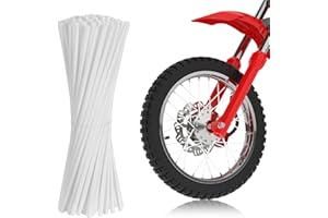 Abeillo Set di 72 coperture per raggi per moto, copertura per raggi universale, per bicicletta e moto, copertura completa (bianco)