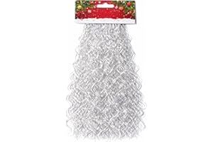 happymas Lametta Weihnachten als Deko & Dekoration zu Advent an Weihnachten - Weihnachtsbaum & Tannenbaum (Silber)