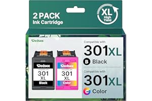 Redsee 301XL 301 XL Cartuchos de Tinta Remanufacturado para HP 301 Negro y Color Compatible Cartuchos de Tinta 301 para HP Deskjet 2450 1050 3050 Envy 4500 5530 4508 OfficeJet 2620(Negro/Color,2-Pack)