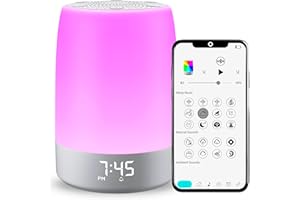 LUMS Maquina ruido blanco bebe, 8 colores, 32 sonidos y reproduccion bluetooth, control app, musica para dormir, luz bebe nocturna con musica relajante, white noise machine, lampara bebe noche