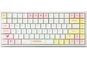 YUNZII Macaron 84 84-Key RGB Hotswap Wired Mechanical Gaming Keyboard with PBT Dye-subbed Keycaps for Mac/Win/Gamers (Gateron Black Switch,Macaron)