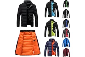 Dasongff Giubbotto Uomo Invernale Caldo Casual Tinta Unita Giacca Giubbotto Comodo Trapuntato Cappotto Trekking Antivento Piumino per Quotidiano Lavoro Scuola Moto Piumino Addensare Con Zip