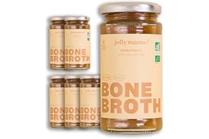 Jolly mama! Mama Poule | Bouillon d'Os de Poulet Bio | Riche en Collagène | Idéal en Postpartum | Sans Graisse Ajoutée | Fabriqué en France | 6 X 240 ml