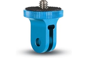 HSU Adaptador de 1/4"-20 para Soportes GoPro, Accesorios Estándar de Aluminio para Insta360 X4 X3 X2 Cámaras de Acción (1 PCS, Azul)