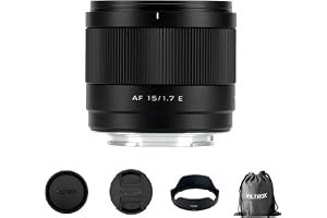 VILTROX 15 mm F1.7 E-objektiv för Sony E-Mount, AF 15 mm f/1.7 Ultra Vidvinkel Autofokus APS-C E-objektiv kompatibel med Sony a6300 a6400 a6500 a6600 ZV-E10 FX30 A6700 ZV-E10II a7 a7R⤞ a7 a7R a9 a1