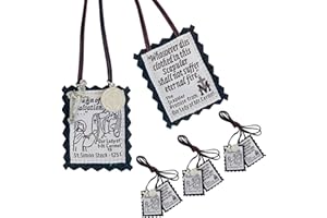 TALPGOD Scapulars Catholic,3 Pack Bulk Brown Scapular Of Our Lady Of Mount Carmel, Escapularios Catolicos Scapular Catholic Gift For Women Man With St Benedict Medal Crucifix Mexican Art Home Statue Decor