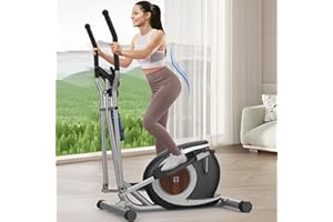 COWMEW Ellittiche Da Casa, Macchina Ellittica Magnetica con APP Bluetooth Intelligente, 16 Livelli di Resistenza, Monitor LCD, Portabottiglie, Stepper Ellittico Per l'esercizio di Fitness Domestico