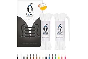 biped LACETS 2 paires de lacets ronds en coton ø 5 mm extra épais - lacets de qualité indéchirable pour chaussures en cuir, bottes et chaussures de sport - made in EU z2902(blanc,60 cm)