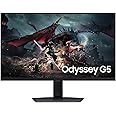 Samsung 32" Odyssey G5 G50D QHD 180Hz Gaming Monitor, 180Hz refresh rate & 1ms response time(GtG), QHD resolution & Fast IPS panel,VESA DisplayHDR 400, AMD FreeSync, Ergonomic Stand - LS32DG502EMXUE