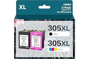 JORBO 305XL Druckerpatronen Ersatz für HP 305 Multipack Wiederaufbereitete Tintenpatronen für HP DeskJet 2710 2720 2720e DeskJet Plus 4120 Envy 6010 6020 6030 6032 Envy Pro 6420 (Schwarz,Farbe)