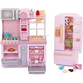 Our Generation Mutfak ve Buzdolabı Oyuncak Seti, A&ccedil;ık Pembe, Unisex