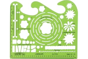 Pacific Arc Guide de gabarit de paysage avec arbres, arbustes, haies, clôtures, promenades en pavillon et terrasses, Landscape, PT-270