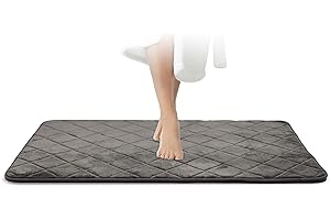 ‎JAWAONLINE JAWAonline Badezimmerteppich Dunkelgrau - Pflegeleichte Badematte Memoryschaum - Extrem Saugfähiger Badteppich - Badvorleger rutschfest - Waschbarer Bad Teppich Badezimmer - Duschvorleger 70x120cm