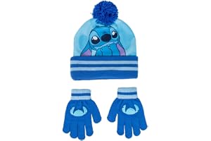 CERDÁ LIFE'S LITTLE MOMENTS Rolig och unik design - Stitch mössa och handskar 2-delat set, flerfärgad, en storlek för barn, Flerfärgad, one size