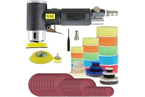 ROIIKETU Air Sander Polisher,25mm/50mm/80mm Orbital Sander Polisher set with Polishing Pads & Buffing Pads for Car DetaIling Polishing