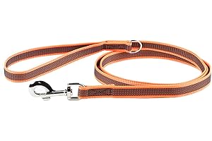 JULIUS-K9 Color & Gray Super-Grip Leash with Handle, and D-Ring, 20 mm x 1,8 m, Orange-Gray