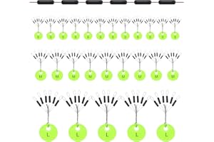 Nelxsene 150/300 Pezzi Stop Float Pesca, 6 in 1 Gomma Fermata Tappi Pesca, Dimensione 3S M L, Stop Filo Pesca con, Accessori Da Pesca per Linea