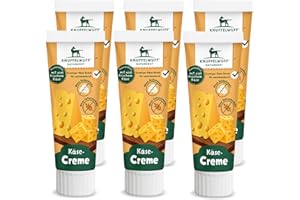 Knuffelwuff Tuben Snack Käsecreme 6er Pack - mit viel frischem Käse - ohne Konservierungsmittel, ohne Zusatz von Zucker und Getreide - Ideal auch für Welpen - Made in Germany