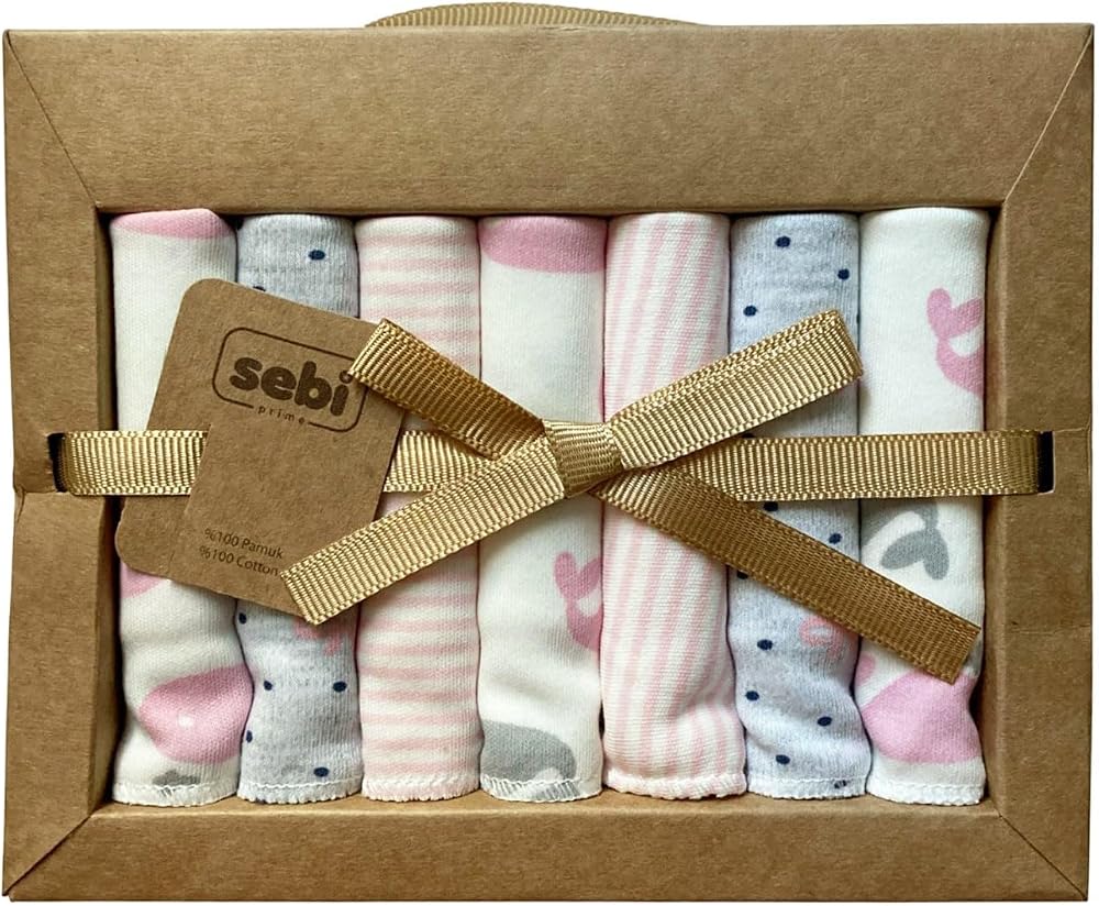 Sebi Bebe Müslin Bebek Ağız Mendili 7'li Ekru-Pembe, IB76590