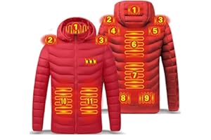 AEGJEGVD Veste Chauffante Homme Femme Manteau Chauffant à Capuche Manches Longues Hiver Chaud Chargement USB Chauffe-Body éLectrique Vestes Chauffantes avec Plusieurs Modes de Chauffage et Zones Ski Plein Air