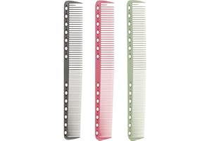 Minkissy Pettini da Parrucchiere 3 Pezzi Pettini da Barbiere Professionali Pettini da Parrucchiere per Uomo E Donna (Grigio Rosato E Verde)