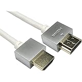 Rhinocables SUPER SLIM HDMI Cable High Speed with Ethernet 4K 3D HD TV WHITE (0.5m)