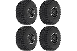 ALOMEJOR 4 Uds RC Ruedas y Neumáticos de Aleación de Aluminio Aptos para Coche de Control Remoto TRAXXAS 1/18 TRX4M