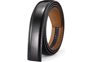 Nelbons Uomo cintura in pelle a cricchetto solo 35mm 1 3/8", cintura in pelle senza fibbia, cintura di ricambio