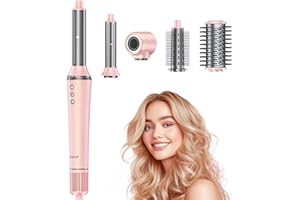 Bopcal Hair Styler 5 in 1 Brosse Soufflante - Fer a Boucler Automatique, Sèche Cheveux 110000 RPM, 300 Millions Ionique Négatif, Séchage Rapide, Boucleur, Volumineux et Lisses, pour Voyages et Cadeaux