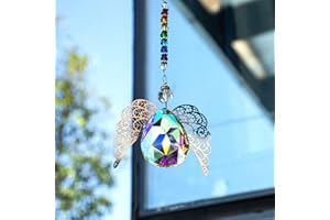 HDCRYSTALGIFTS Haning Crystal Guardian Angel Crystal Suncatcher Rainbow Colgante para la decoración de la ventana (color AB)