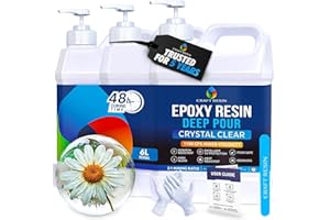 CRAFT RESIN 6L Żywica epoksydowa do głębokiego odlewania, zestaw z utwardzaczem – przezroczysta, bez pęcherzyków powietrza, odporna na promieniowanie UV, nadaje się do kontaktu z żywnością