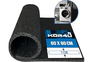 kör4u Tapis Anti-Vibrations de qualité supérieure 60 x 60 x 1 cm, découpable, Tapis d'insonorisation, en Caoutchouc, Amortisseur de Vibrations, Convient comme Tapis de Machine à Laver
