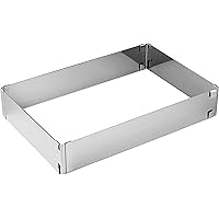 Zenker Backrahmen ausziehbar "Patisserie" verstellbarer Backrahmen Tortenrahmen rechteckig, 27,5 - 52 cm x 18,5 - 34 cm…