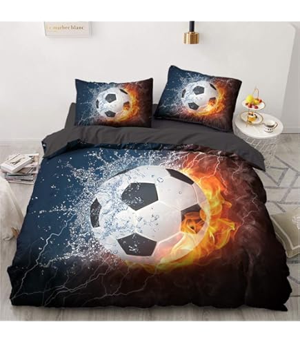 BNREDA Voetbalbeddengoed, 220 x 240, zacht comfort, microvezel