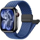 EWEC Apple Watch Uyumlu Manyetik Tokalı &Ouml;rg&uuml; Kordon - 49mm/46mm/45mm/44mm/42mm/41mm/40mm/38mm Uyumlu - Apple Watch SE & Ultra