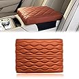 ALMEKAQUZ Car Armrest Box Height Increase Cushion, Wave Pattern Memory Foam Armrest Box Cover, Leather Middle Consoles Protector,Suitable for Most Car, SUV, Truck Interior