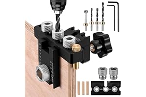 GJCrafts - Plantilla de perforación (8/10/15 mm, práctica para el tobillo centrado en la madera, para trabajos de madera, enlaces de superficie y agujeros de tobillo precisos