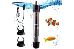 Vegena Riscaldatore per acquario, termostato regolabile, per acquario, con 2 ventose, per serbatoi di pesce e acquario (60 l, 50 W)