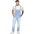 Enzo Jeans Mens Denim Blue Dungarees Stonewash Dungaree Overalls Waist 30" - 50"