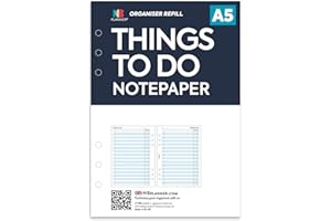 NBplanner A5 Things to do notepaper Organiser Refill Insert Filofax A5 Compatible