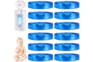 AUAURAINTT 12 Stück Nachfüllfolie Windeleimer, 7-Lagige Verdickte Nachfüllkassetten für Windeleimer 4,5m Nachfüllfolie (Blau)